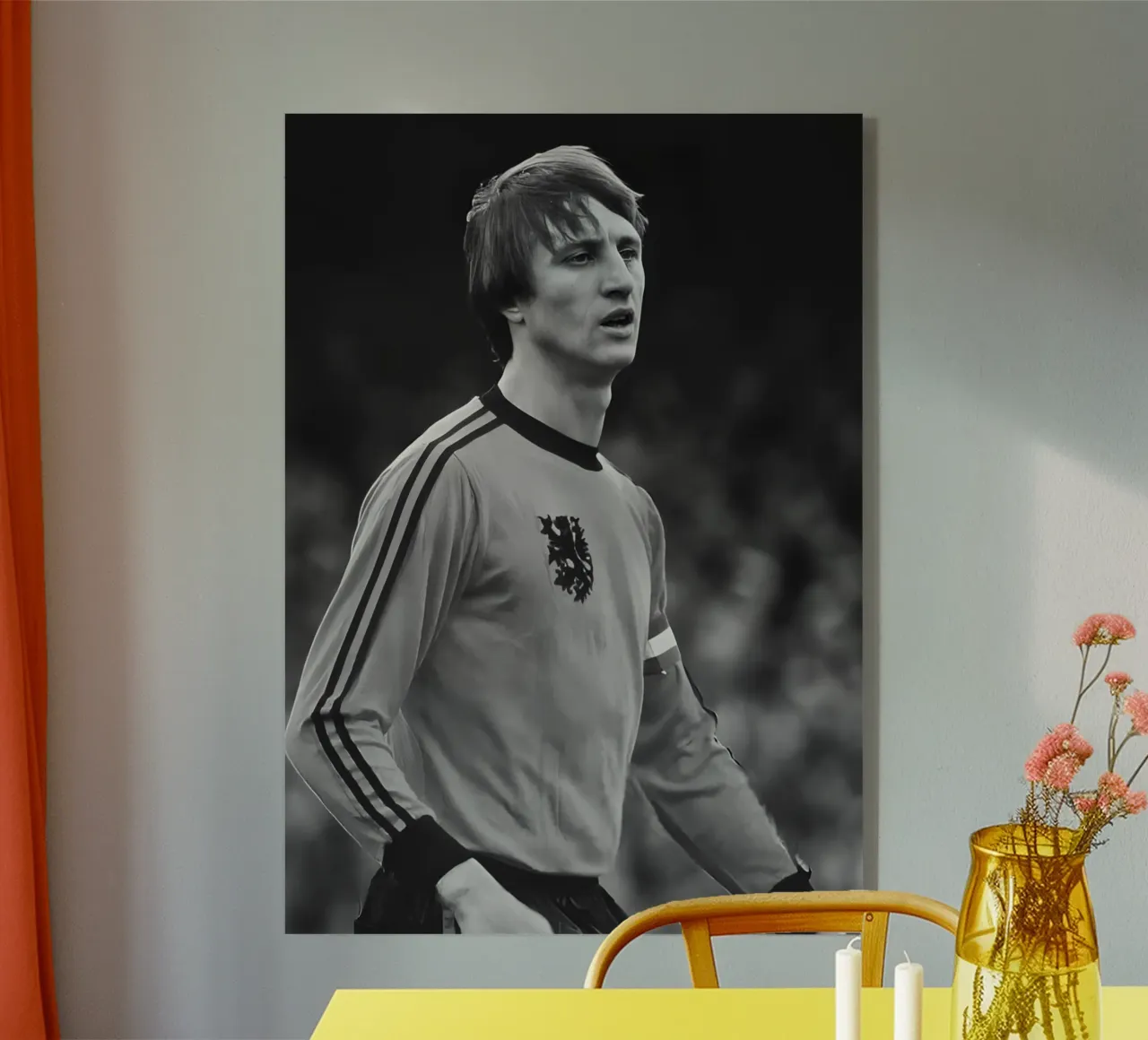 Johan Cruyff plexiglass da Black White Poster