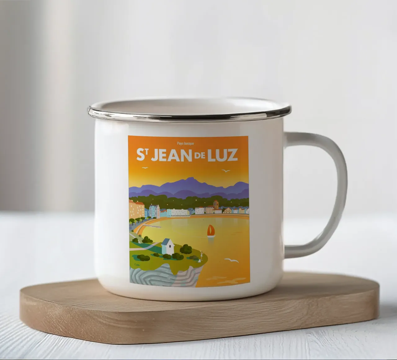 Saint-Jean-de-Luz tazza in smalto da C.WILL
