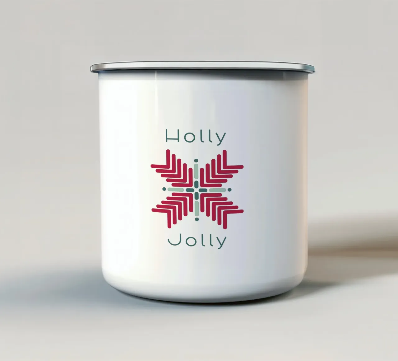 Holly Jolly Nordic tazza in smalto da DesigndN Christmassy