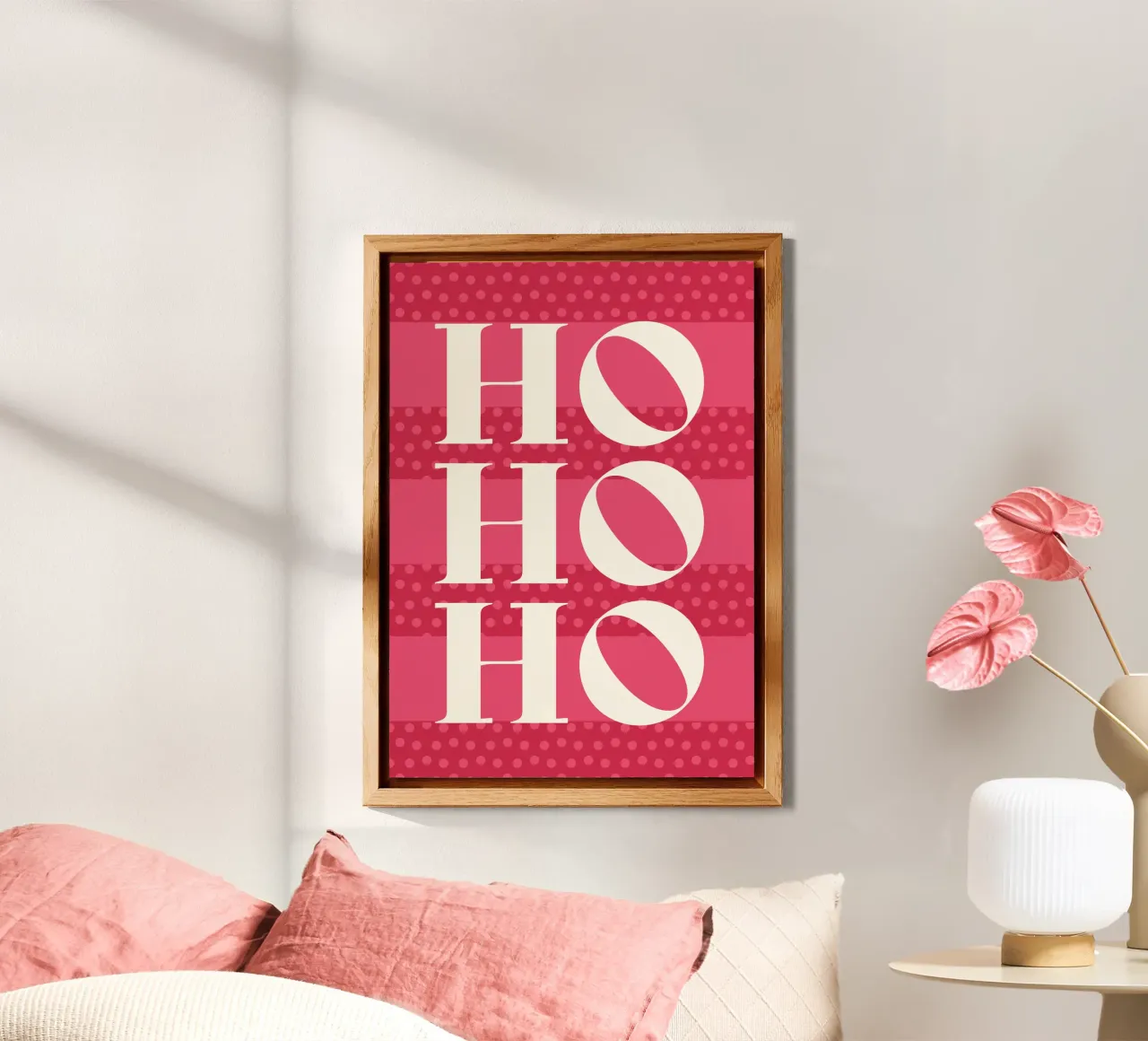 Ho Ho Ho Christmas Typography Design alu-dibond by Ana Paniagua Design