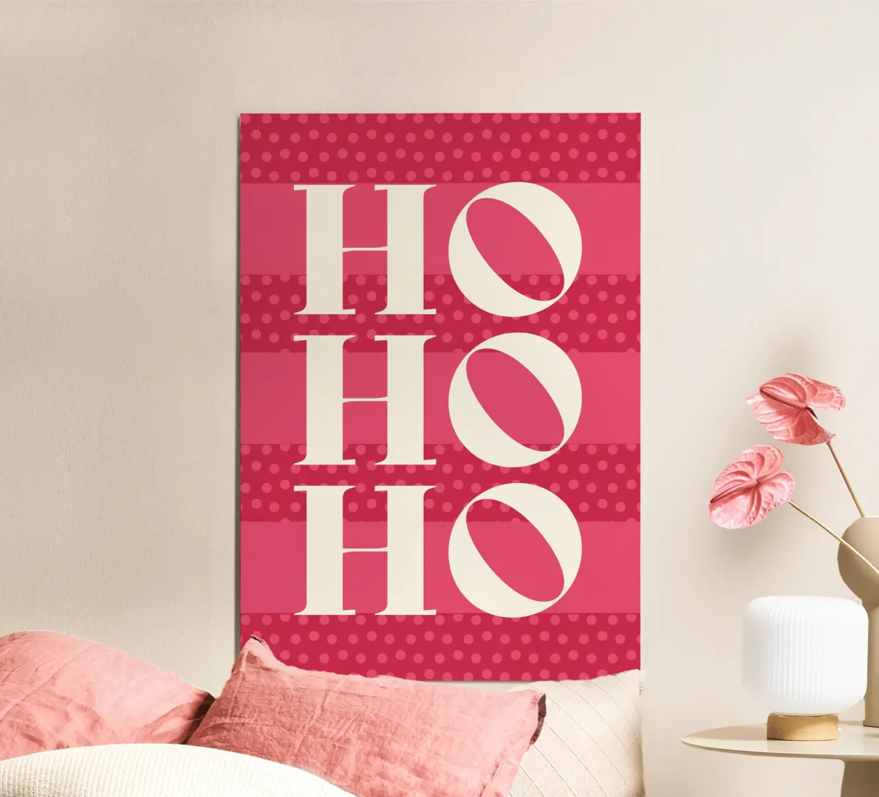 Ho Ho Ho Christmas Typography Design alu-dibond by Ana Paniagua Design