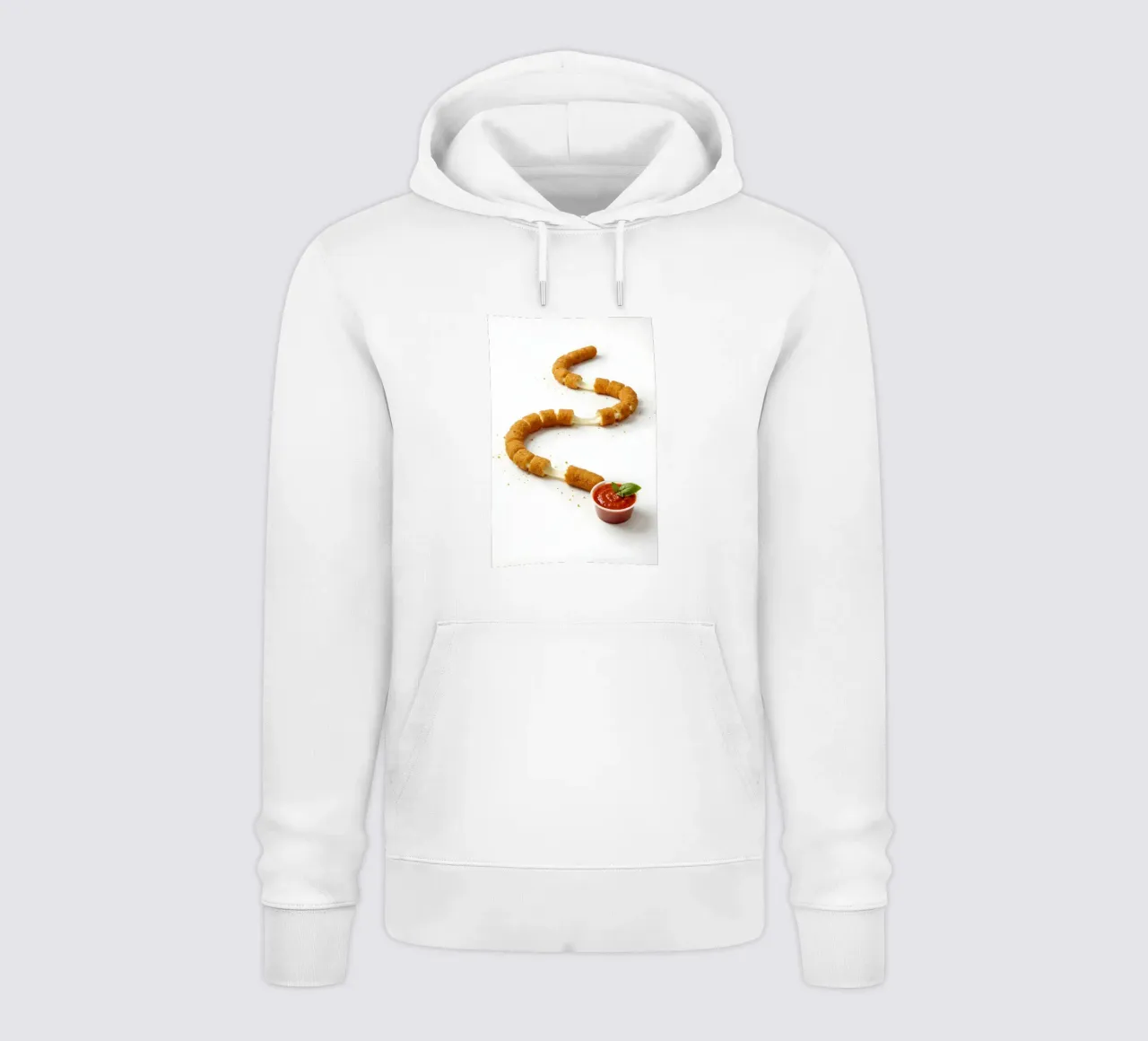 Mozzarella Stick Snake – Funny Food Art Print felpa con cappuccio da Tasty Critter Creations