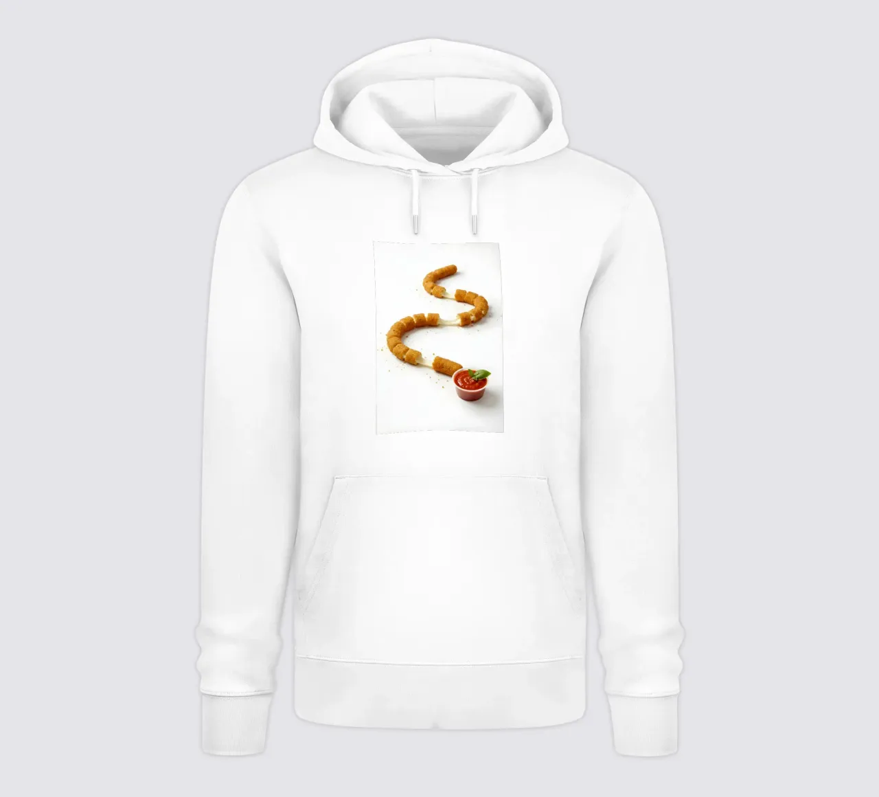 Mozzarella Stick Snake – Funny Food Art Print felpa con cappuccio da Tasty Critter Creations