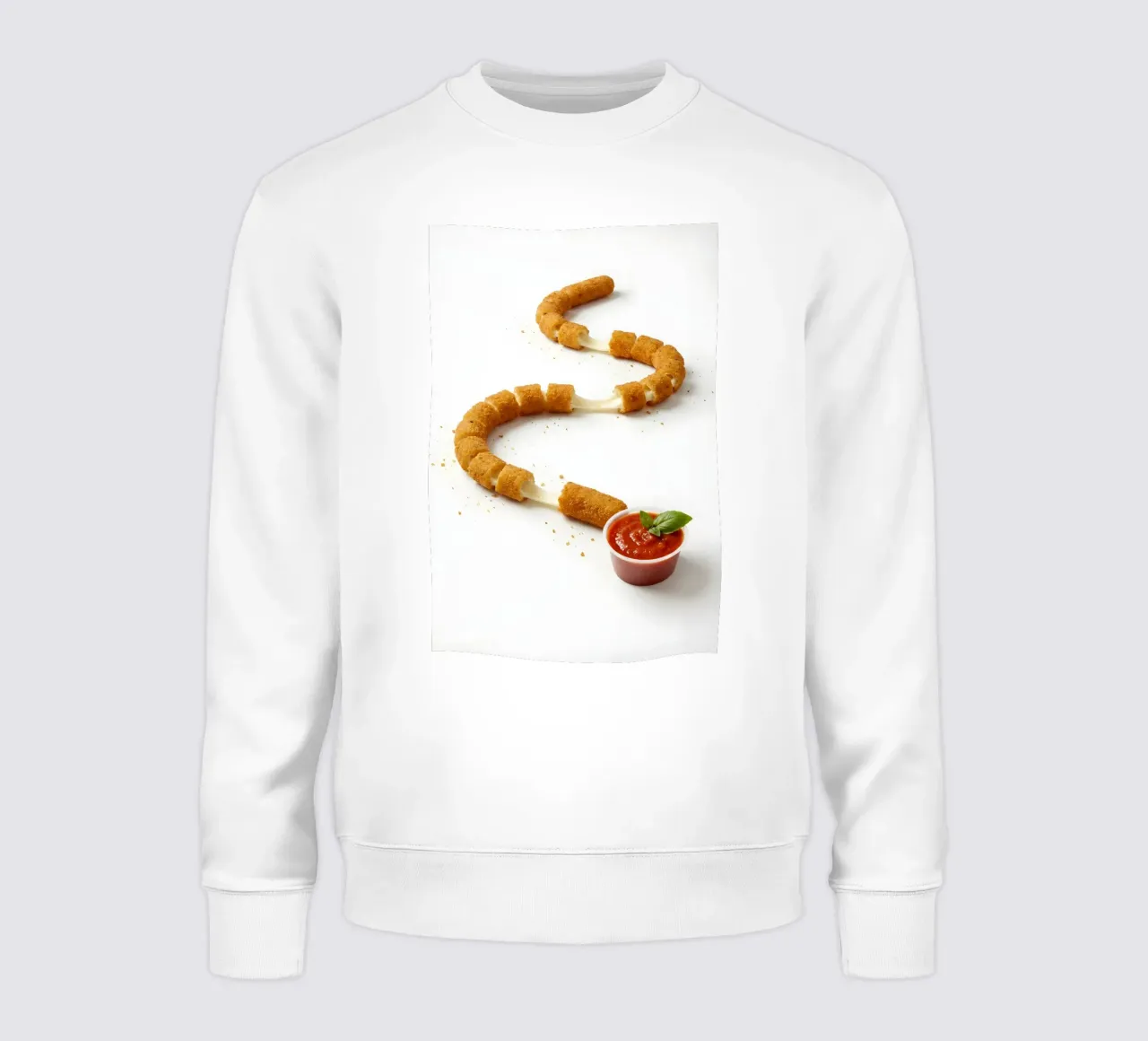 Mozzarella Stick Snake – Funny Food Art Print felpa da Tasty Critter Creations