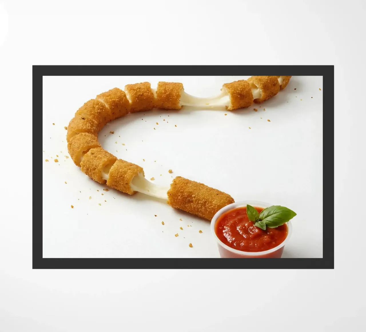 Mozzarella Stick Snake – Funny Food Art Print zerbino da Tasty Critter Creations