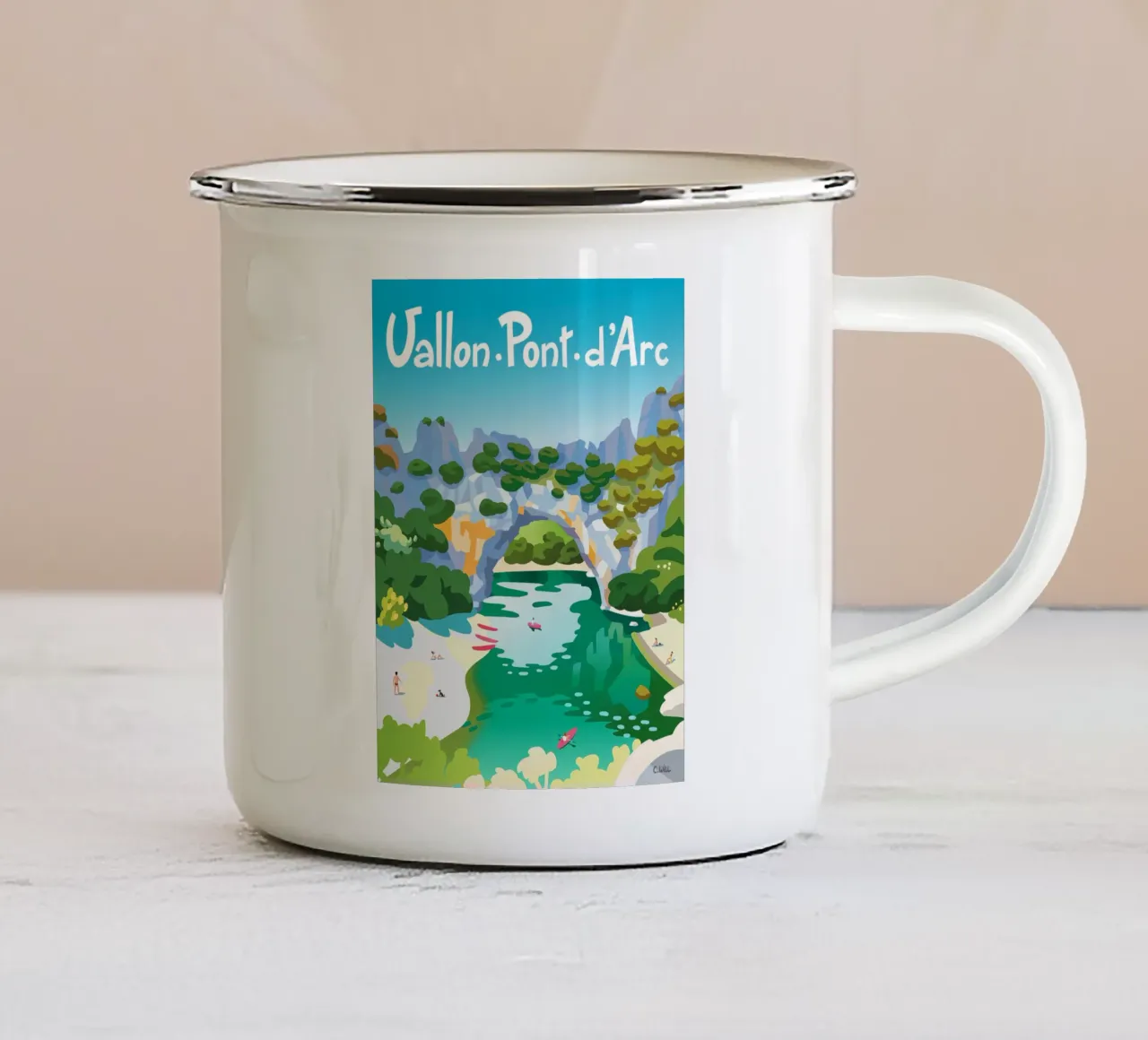Vallon-Pont-d'Arc tazza in smalto da C.WILL