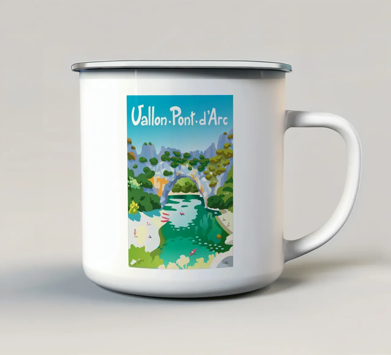 Vallon-Pont-d'Arc tazza in smalto da C.WILL