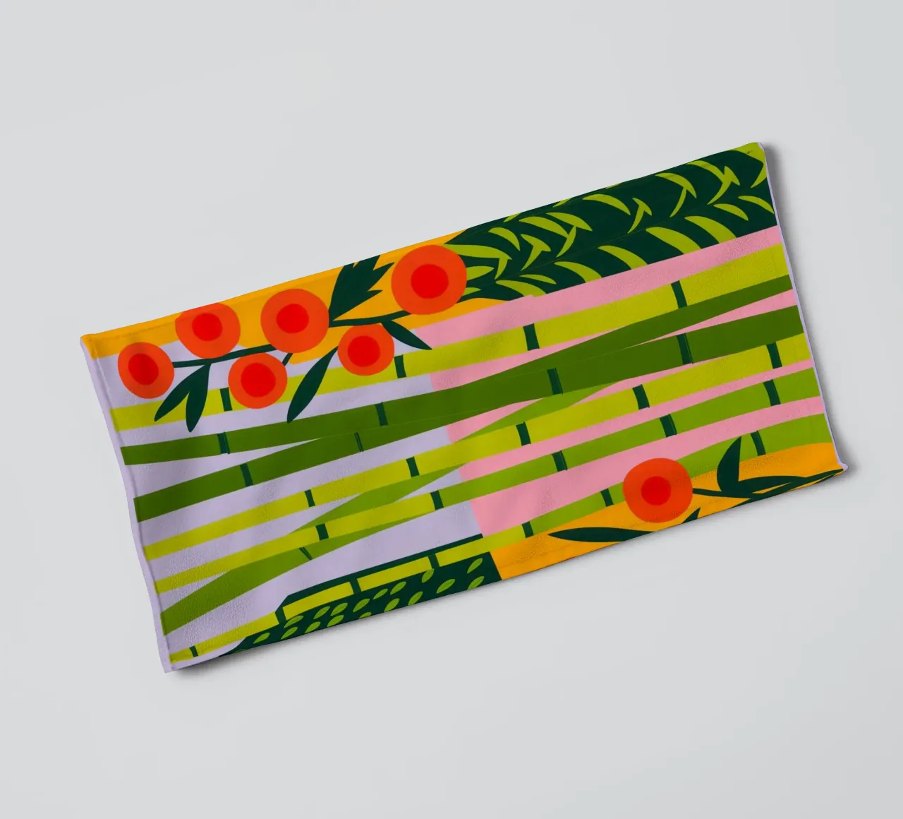 Spring in the bamboo forest | Nature meets abstraction towel by Autofocus