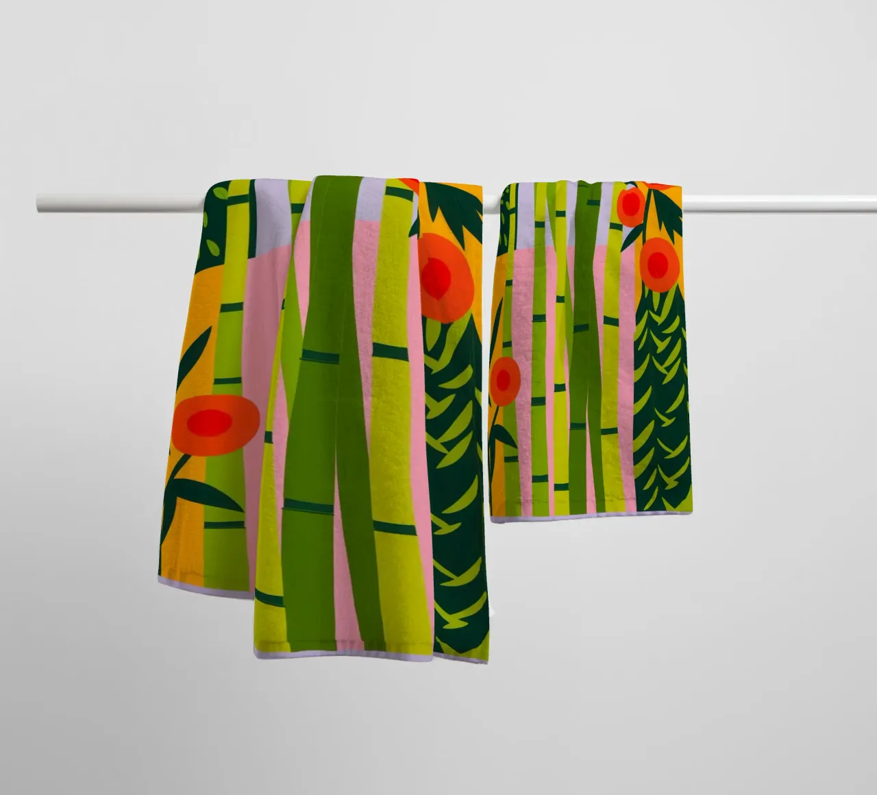 Spring in the bamboo forest | Nature meets abstraction towel by Autofocus