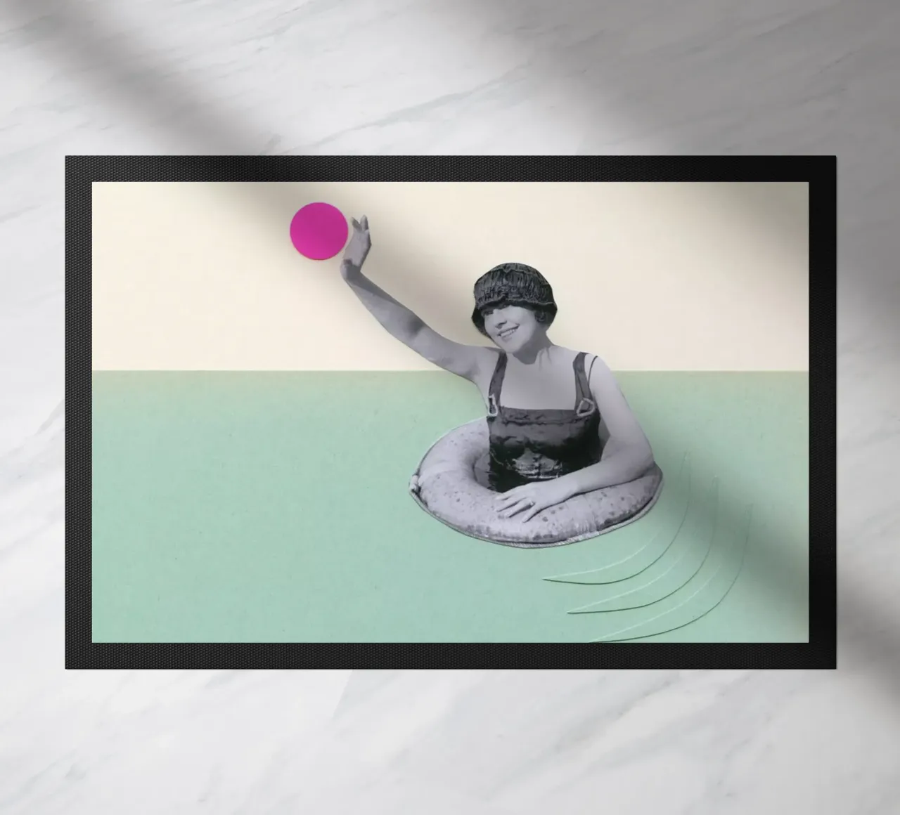 Pool Days deurmat van Cassia Beck Collage