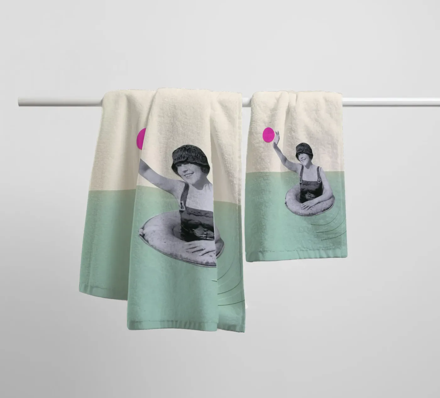 Pool Days badhanddoek van Cassia Beck Collage