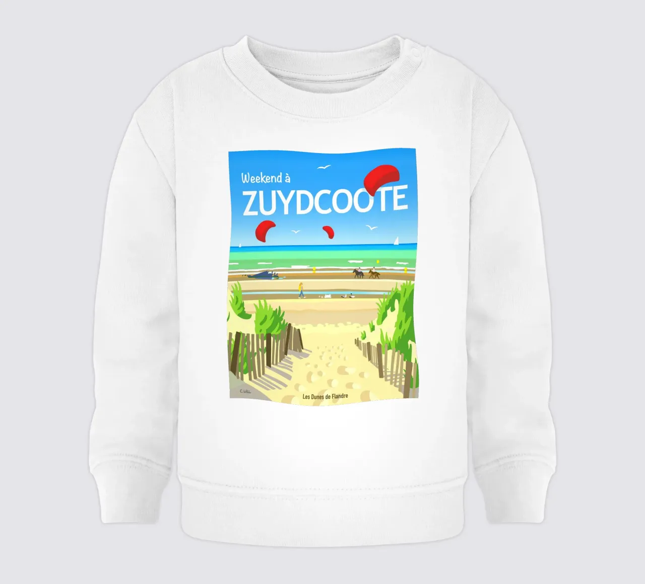 Weekend in Zuydcoote baby sweatshirt by C.WILL
