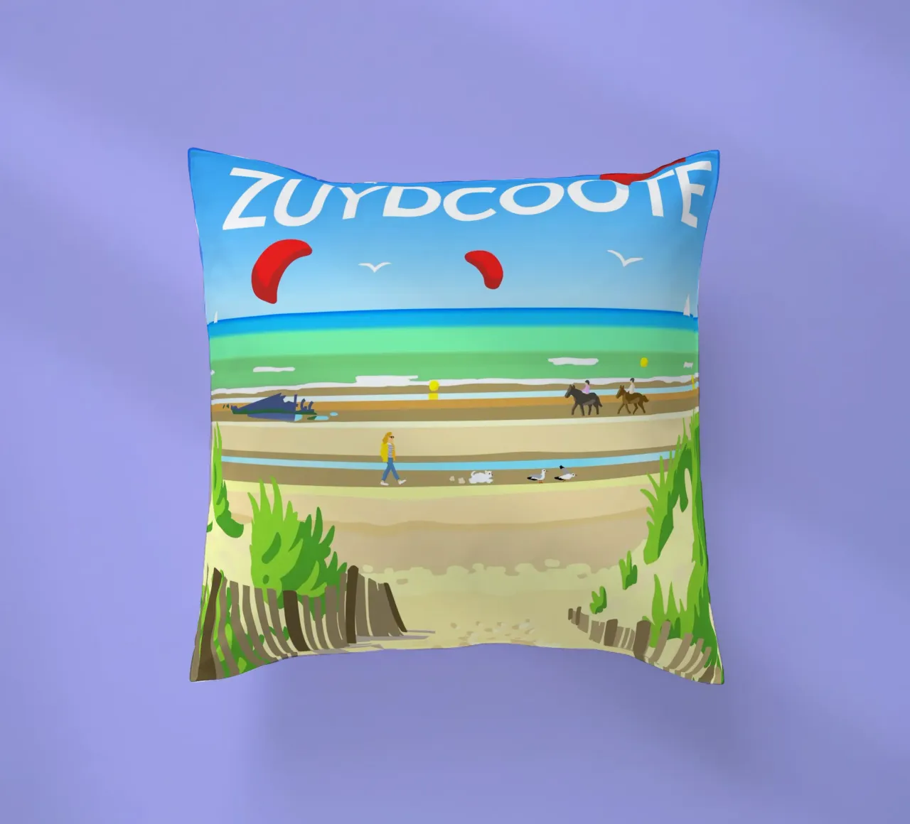 Weekend a Zuydcoote cuscino da C.WILL