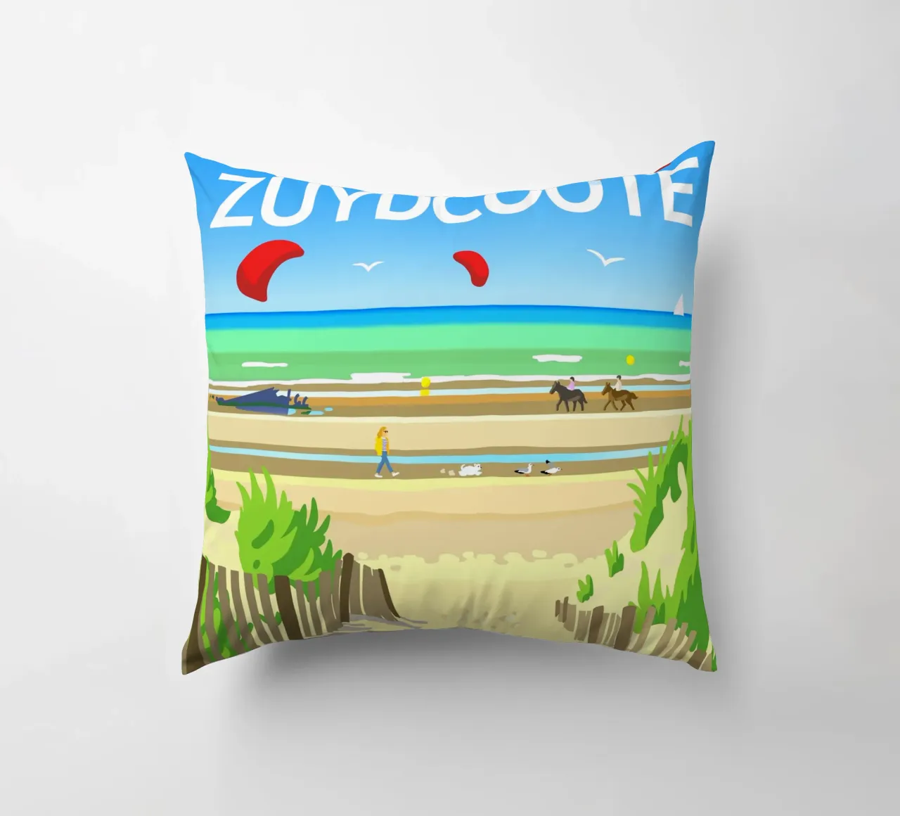 Weekend a Zuydcoote cuscino da C.WILL