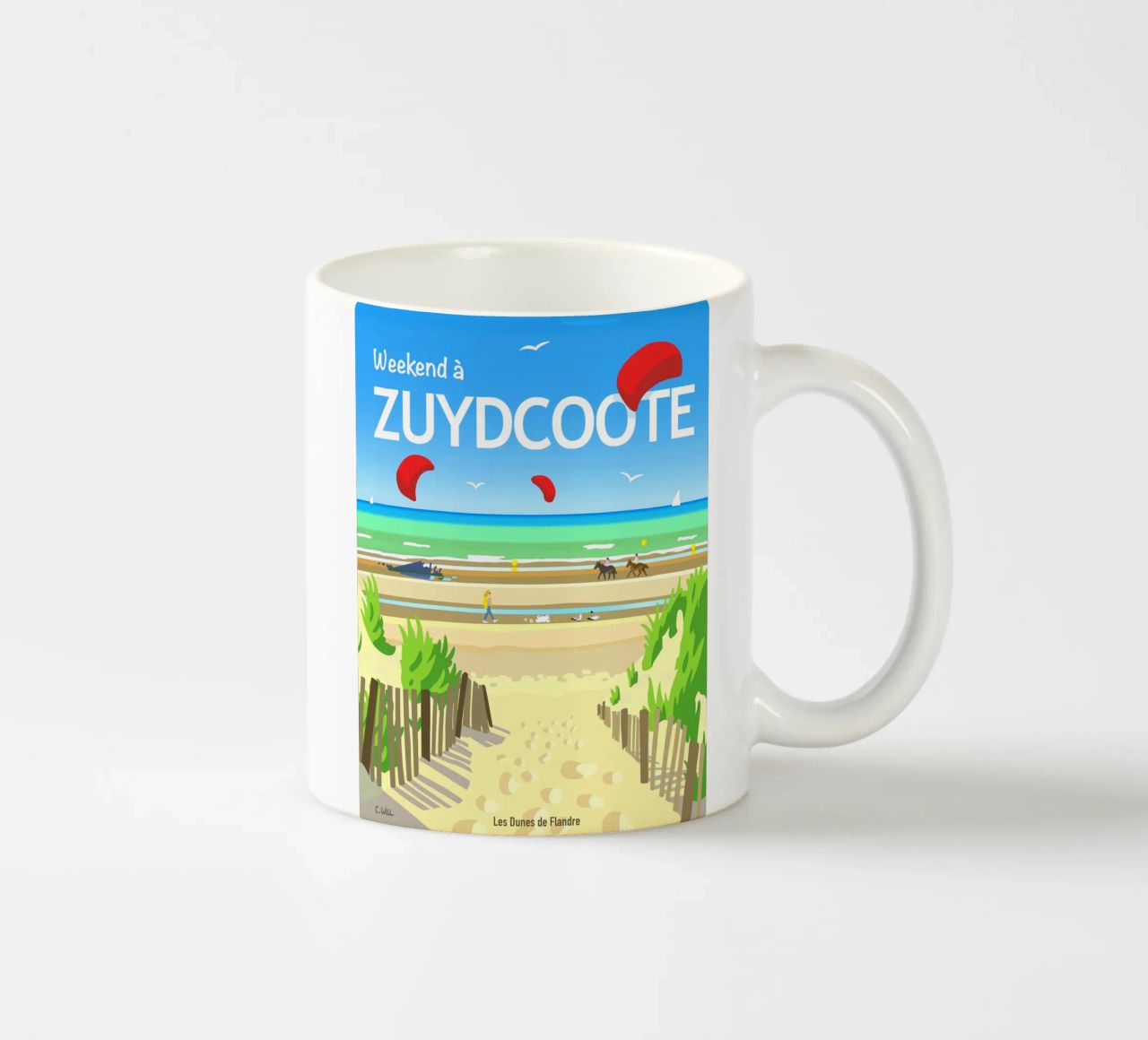 Weekend a Zuydcoote tazza in ceramica da C.WILL
