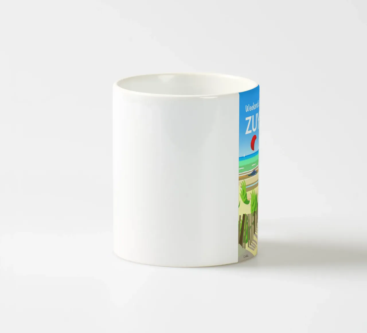 Wochenende in Zuydcoote Keramik Tasse von C.WILL