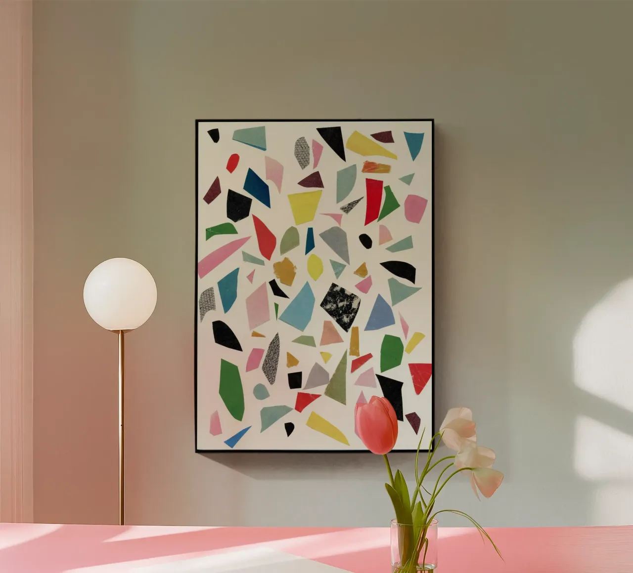 White Terrazzo plexiglass da Cassia Beck Collage