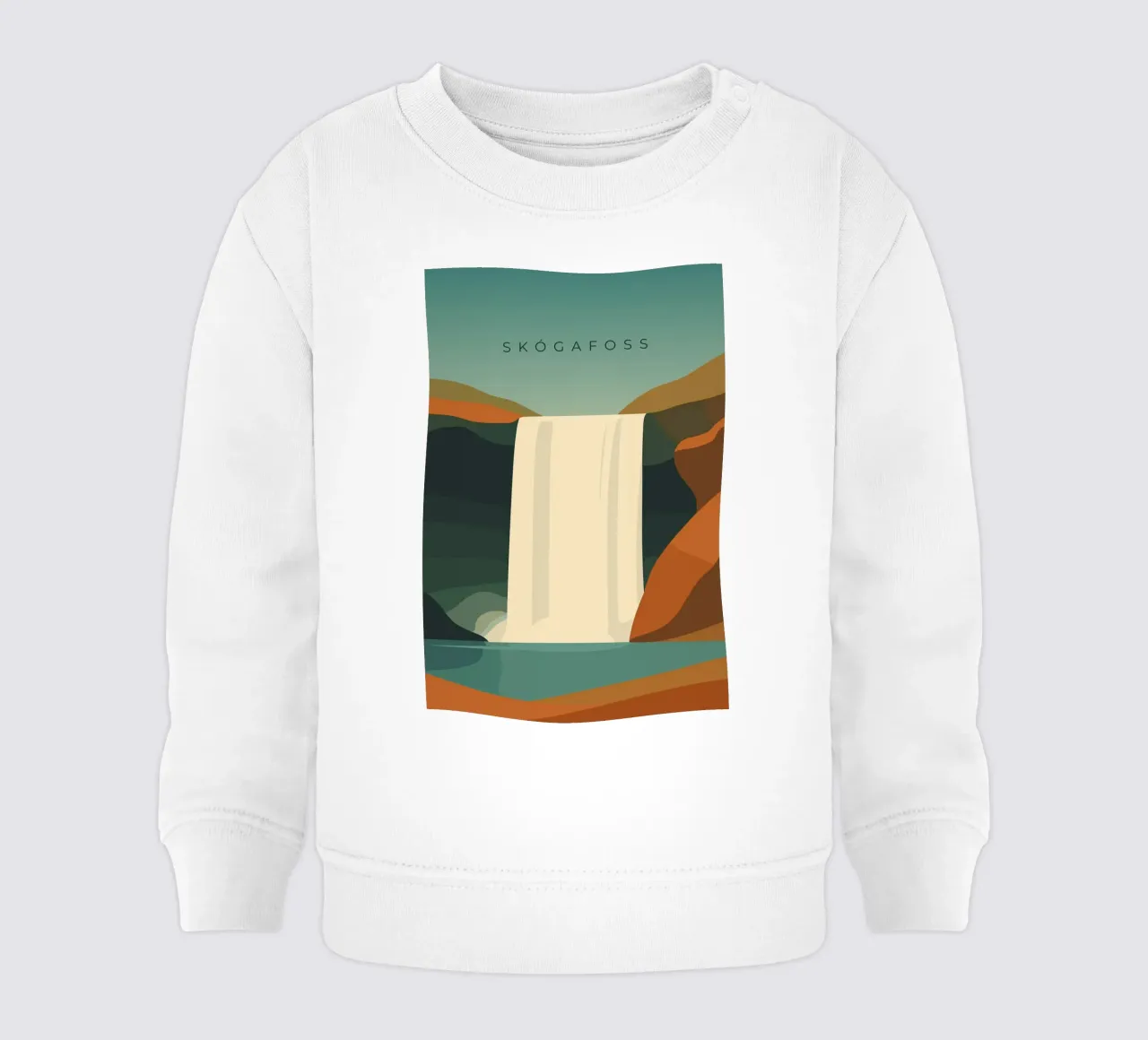 Skógafoss felpa neonato da minimalist designs