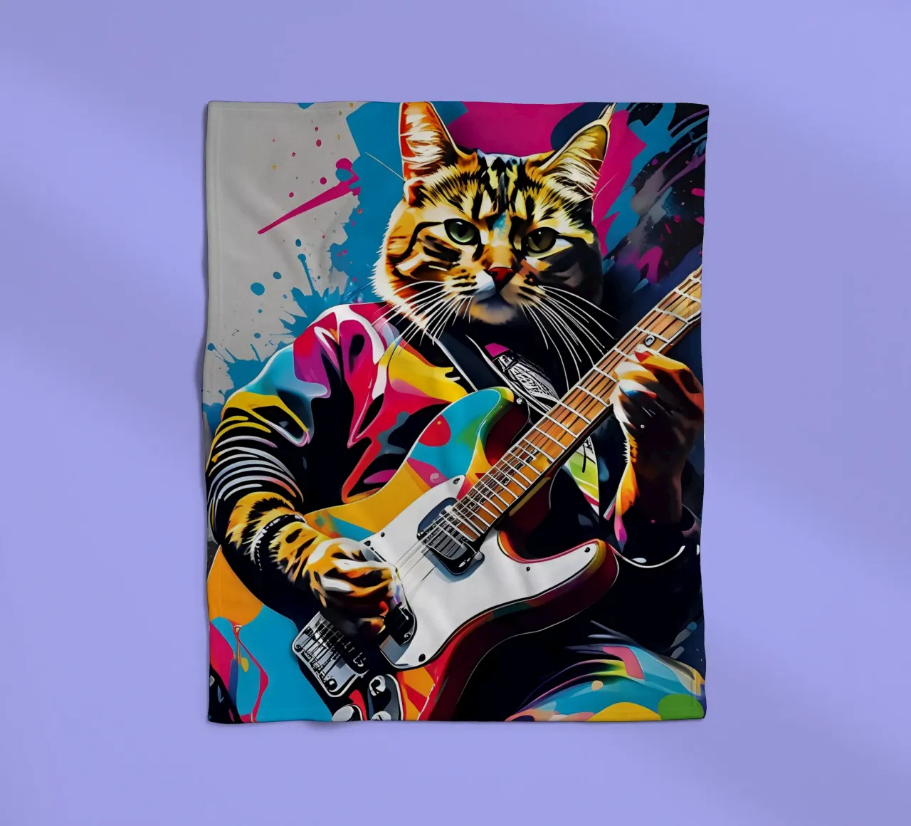 Katze spielt die Gitarre Fleecedecke von MakArena