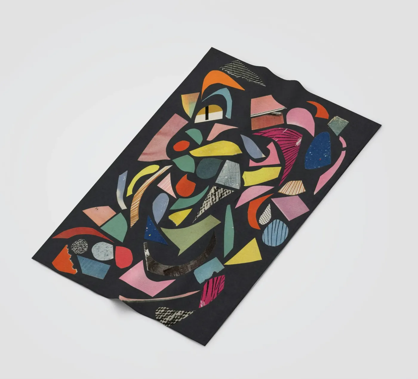 Schwarzer Terrazzo Fleecedecke von Cassia Beck Collage