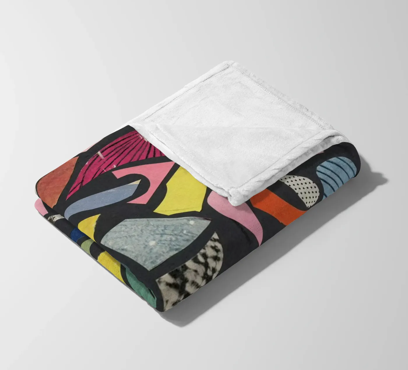 Schwarzer Terrazzo Fleecedecke von Cassia Beck Collage