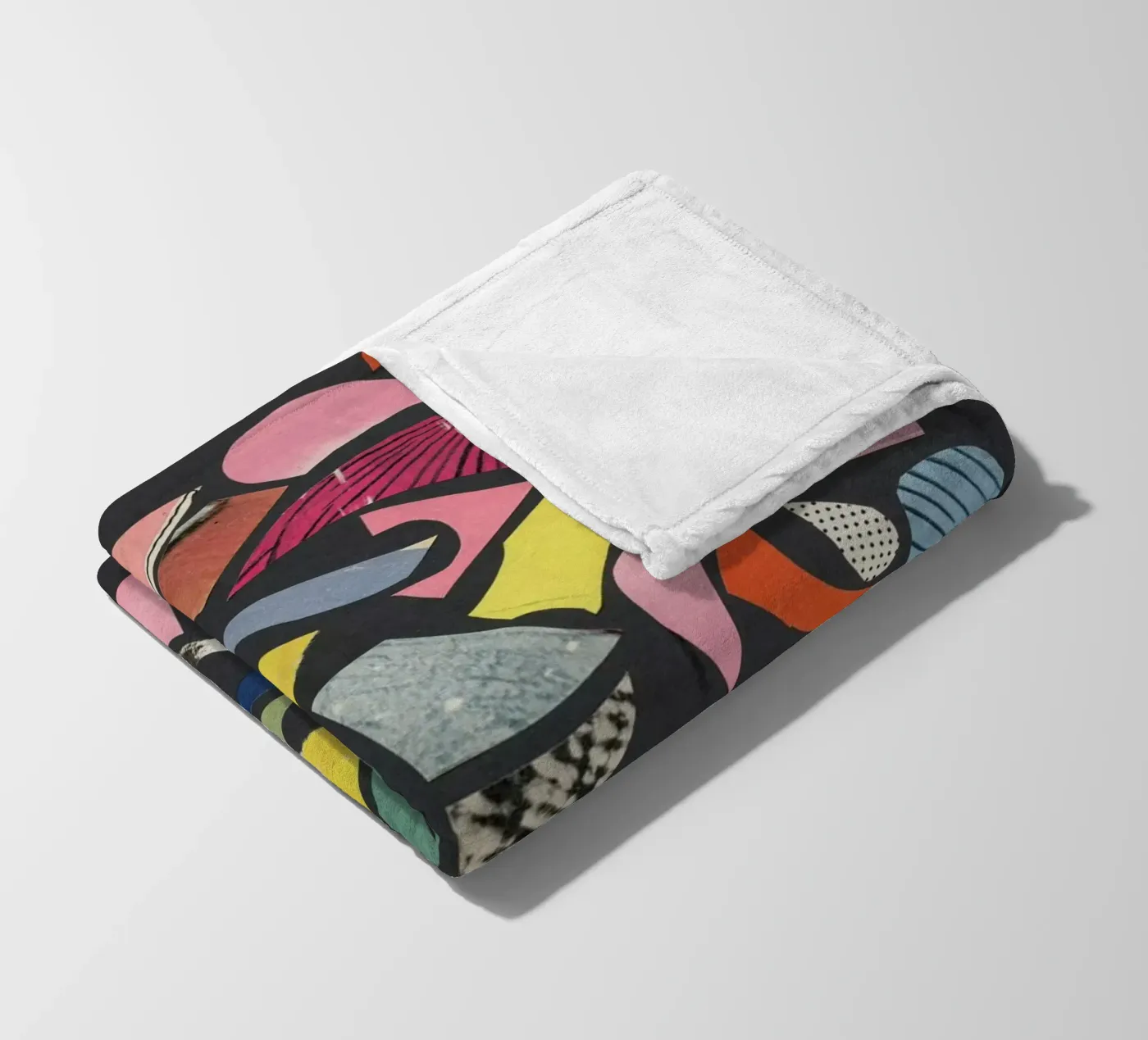 Schwarzer Terrazzo Fleecedecke von Cassia Beck Collage