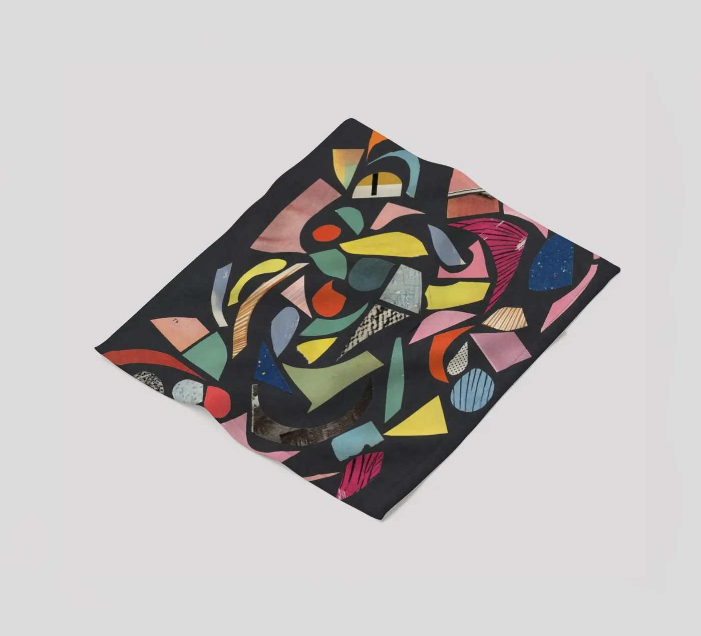 Schwarzer Terrazzo Fleecedecke von Cassia Beck Collage