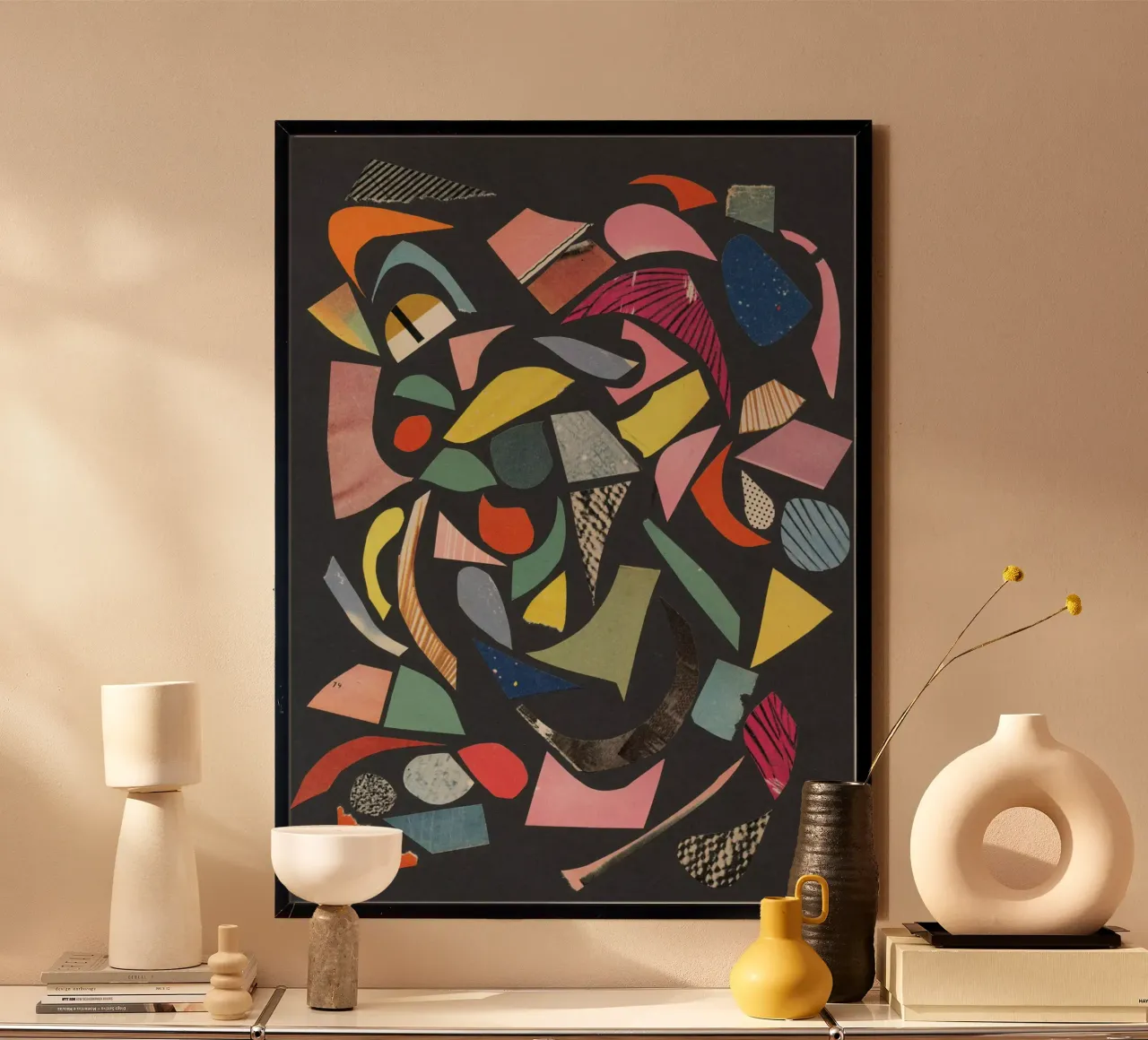 Black Terrazzo hahnemühle by Cassia Beck Collage