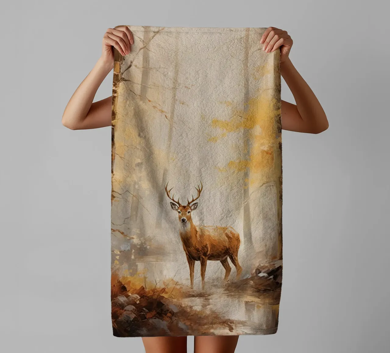 Cervi in autunno asciugamano da bagno da The Herringstore