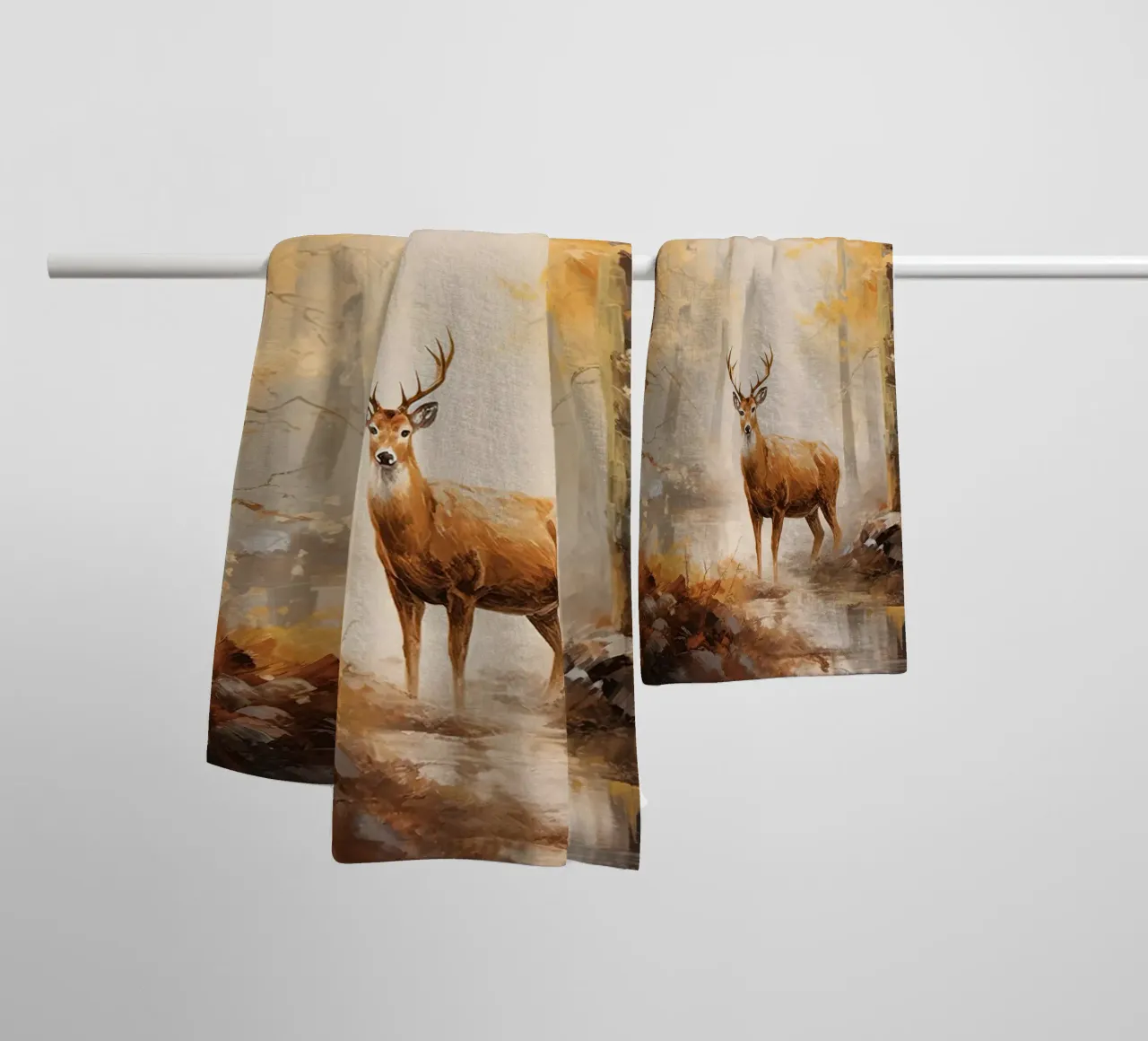 Cervi in autunno asciugamano da bagno da The Herringstore