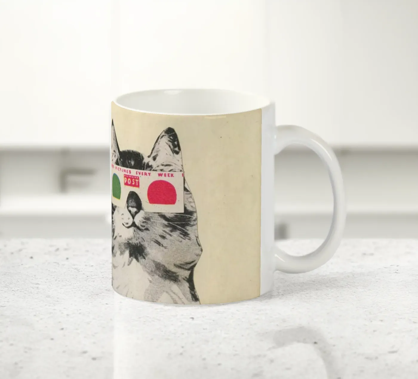 3D Glasses ceramic mug by Cassia Beck Collage