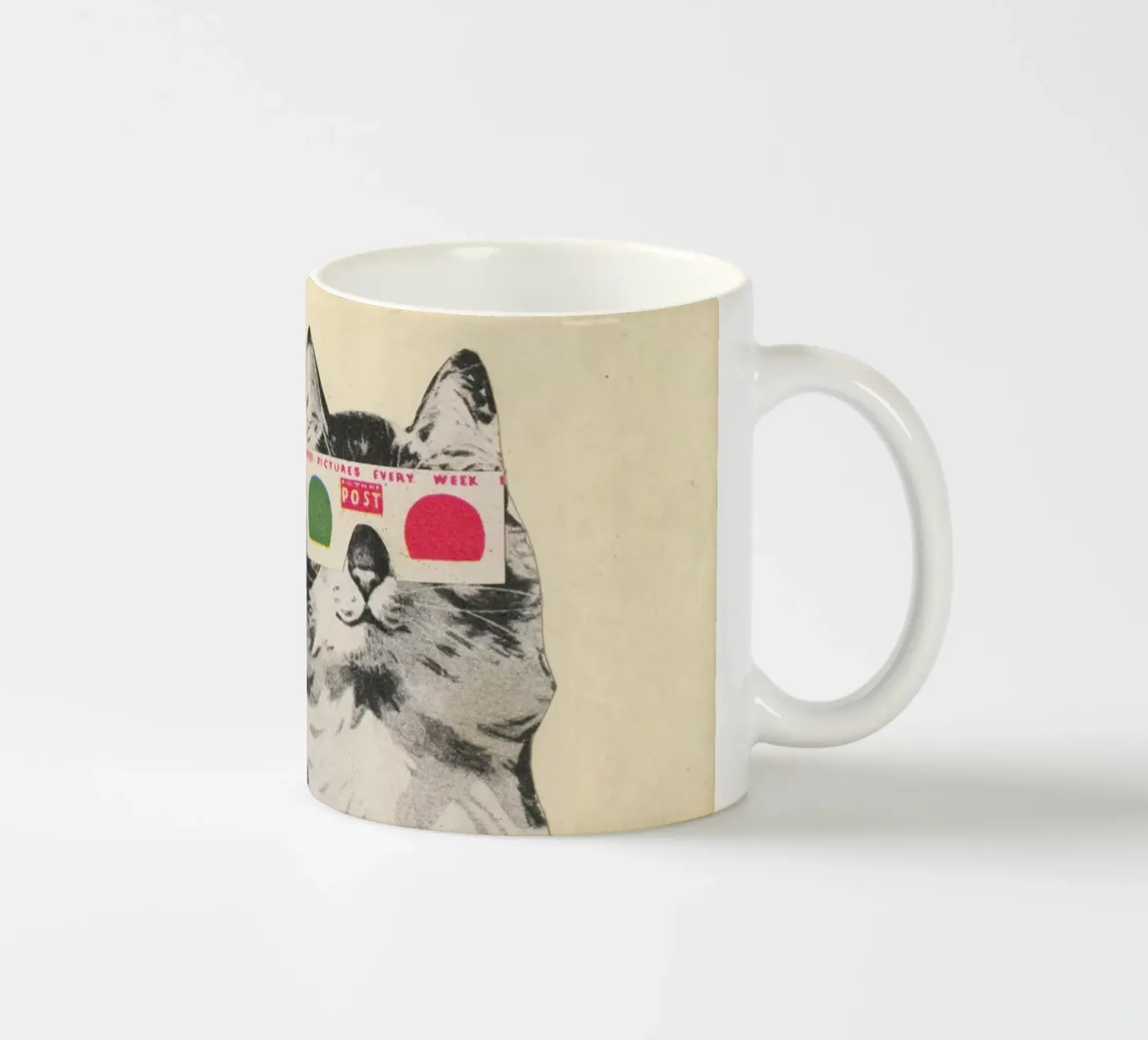 3D Glasses ceramic mug by Cassia Beck Collage