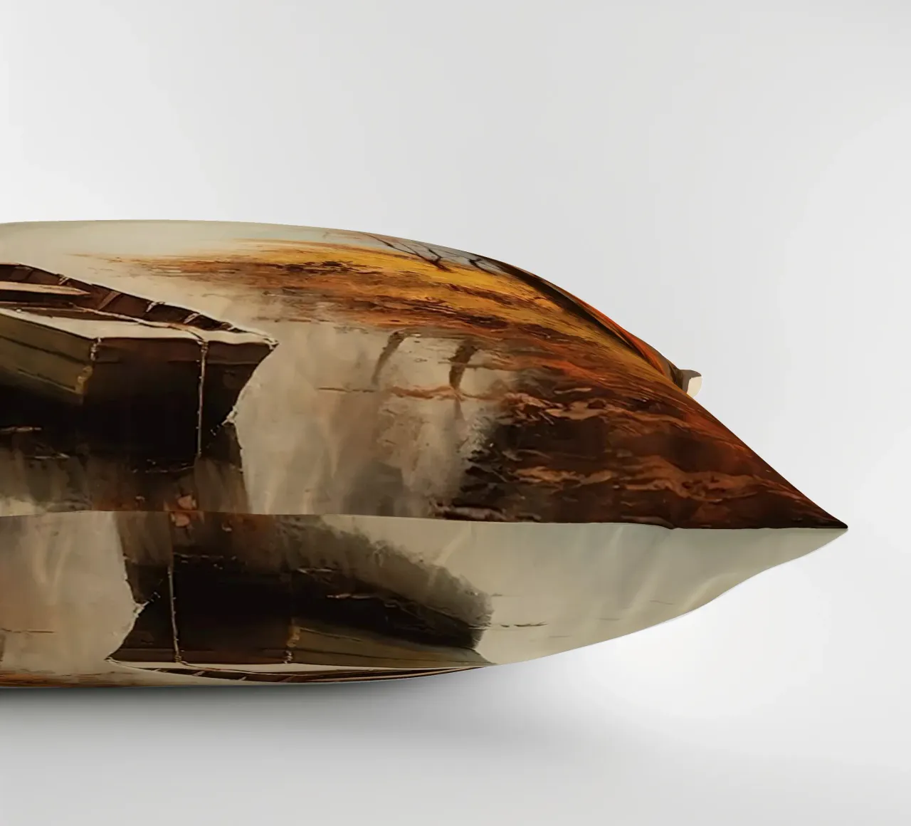 Barca a remi in autunno cuscino da The Herringstore