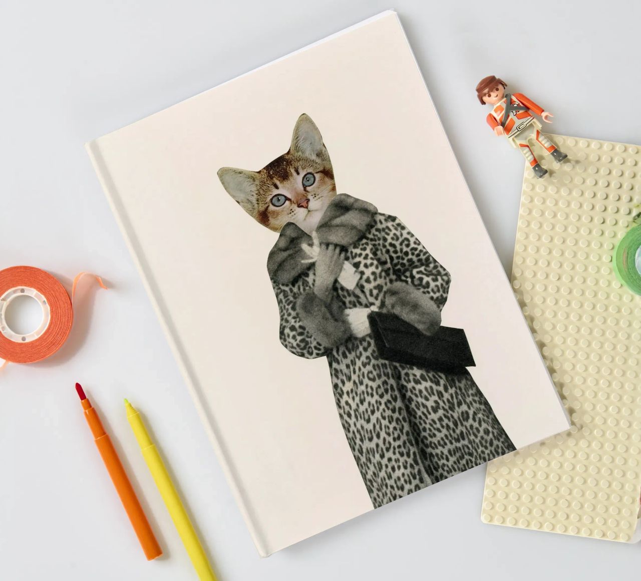 Kitten Dressed as Cat notebook by Cassia Beck Collage
