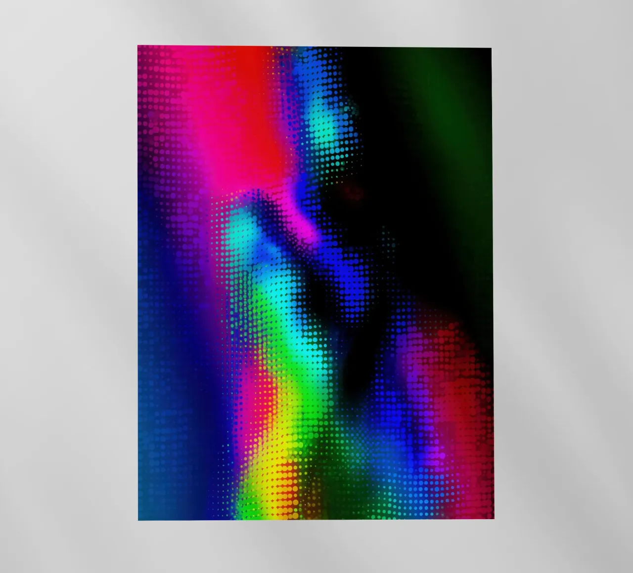 Femmina seminuda in una frenesia digitale al neon pellicola backlit da Autofocus