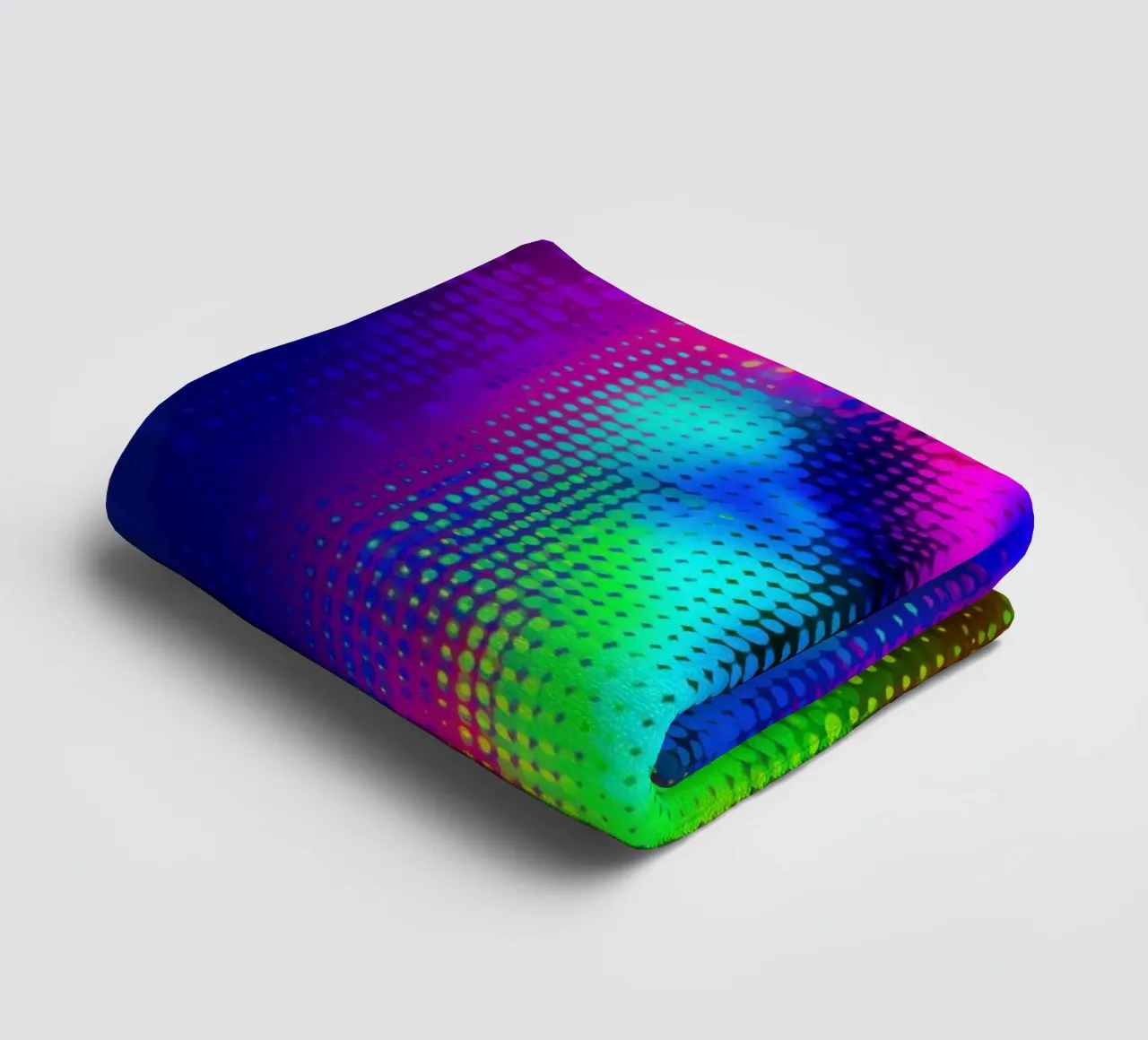Femmina seminuda in una frenesia digitale al neon asciugamano da bagno da Autofocus