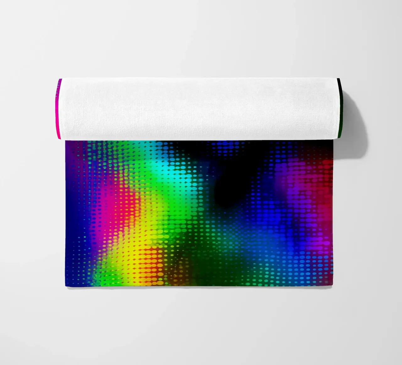 Femmina seminuda in una frenesia digitale al neon telo mare da Autofocus