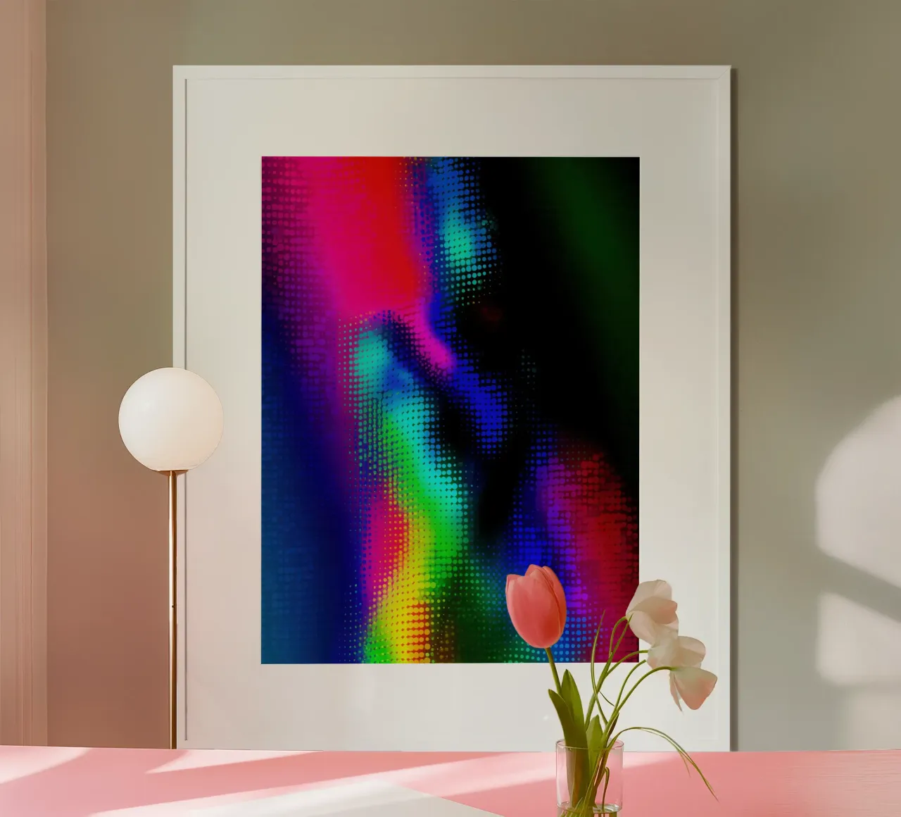 Femmina seminuda in una frenesia digitale al neon carta hahnemühle da Autofocus