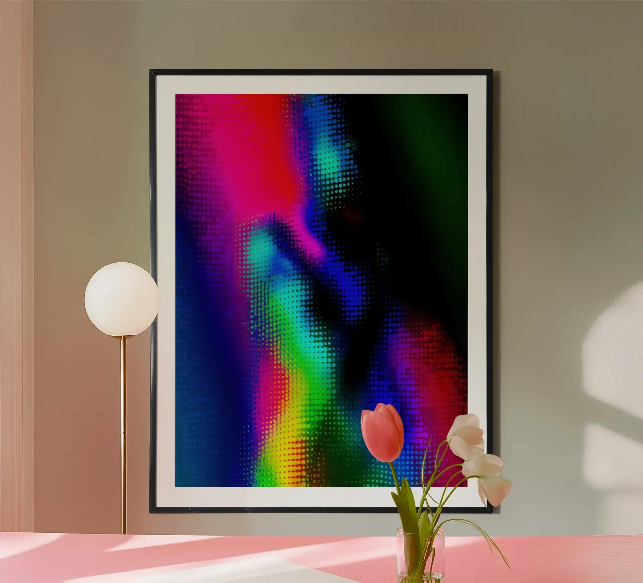 Femmina seminuda in una frenesia digitale al neon carta hahnemühle da Autofocus