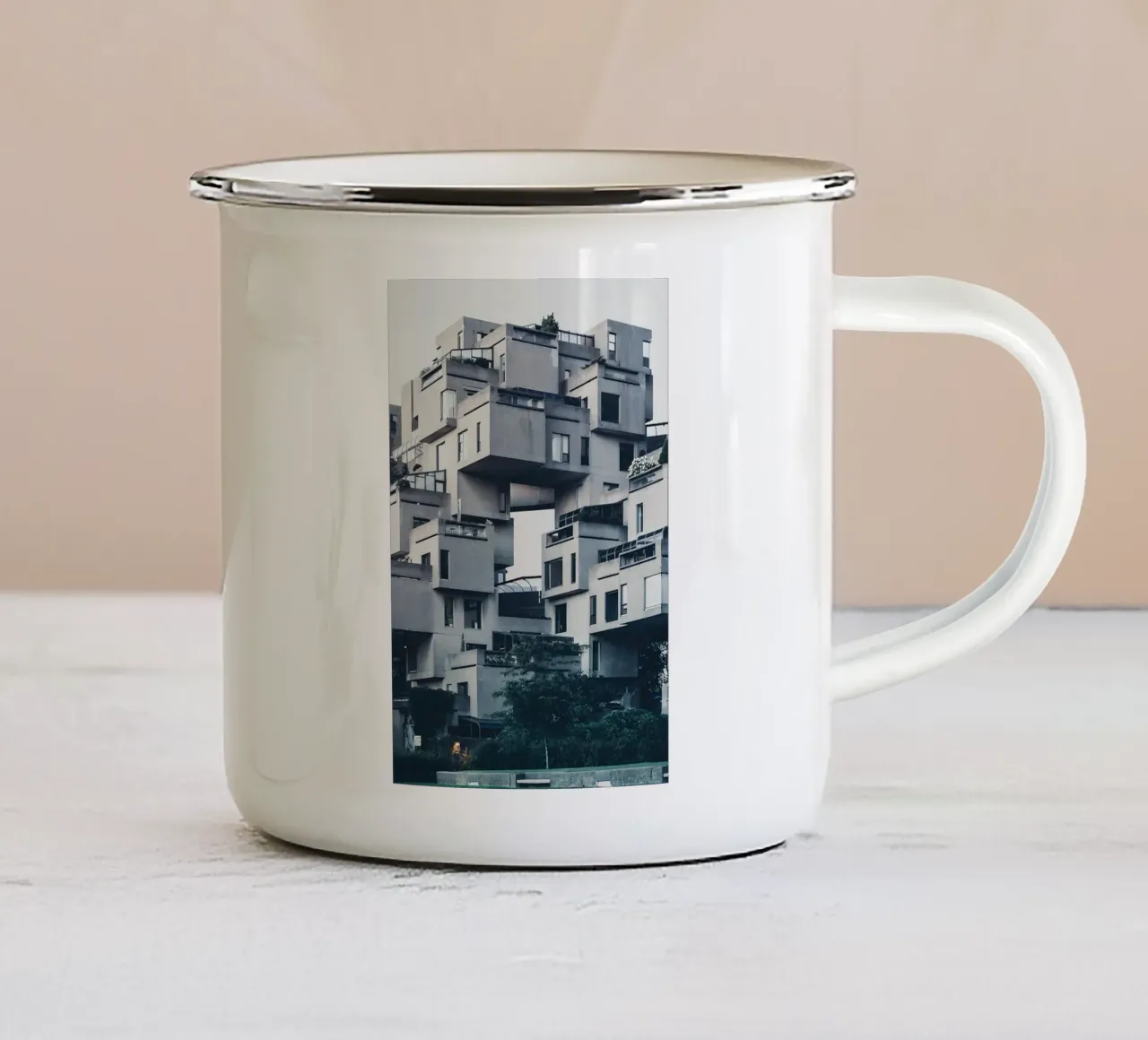 Habitat 67, Montreal tazza in smalto da Samuel Leonardo