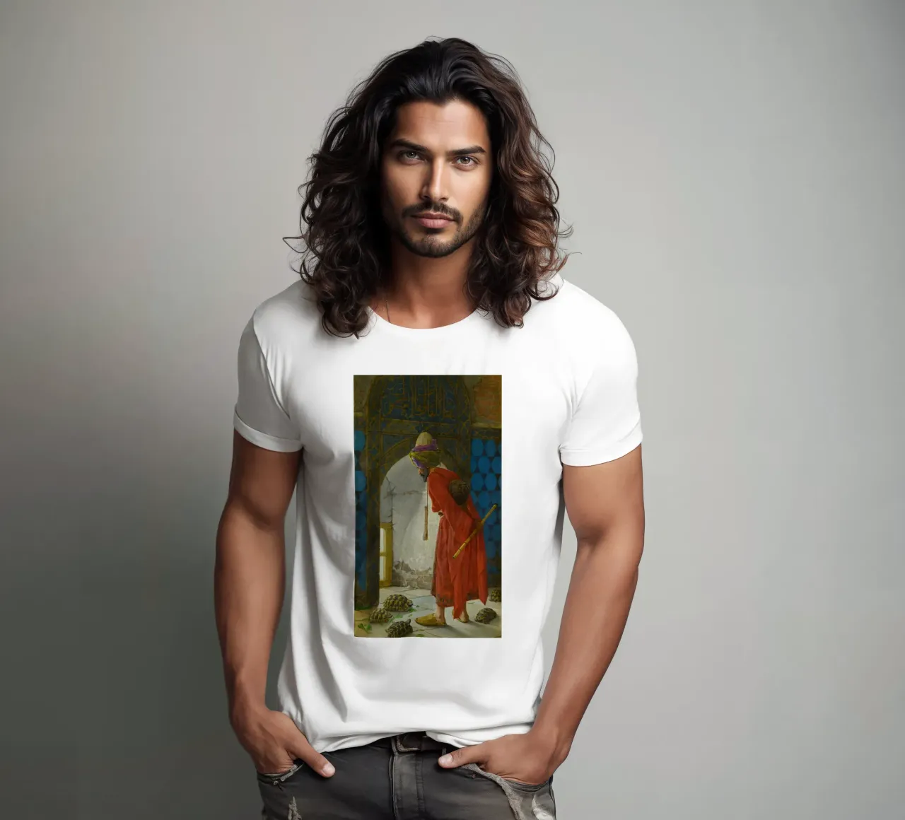 Osman Hamdi Bey L'addestratore di tartarughe, 1906 t-shirt da Timeless Artworks