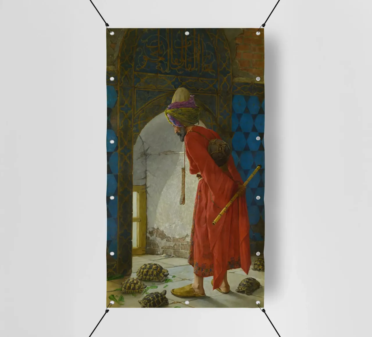 Osman Hamdi Bey L'addestratore di tartarughe, 1906 telo in pvc da Timeless Artworks