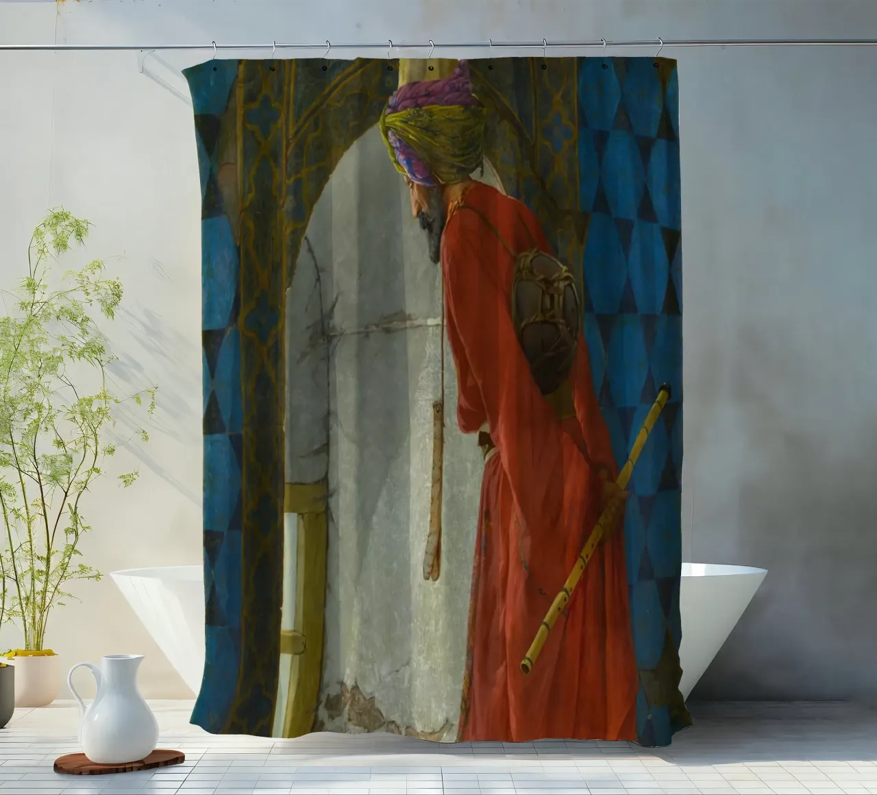 Osman Hamdi Bey L'addestratore di tartarughe, 1906 tenda da doccia da Timeless Artworks
