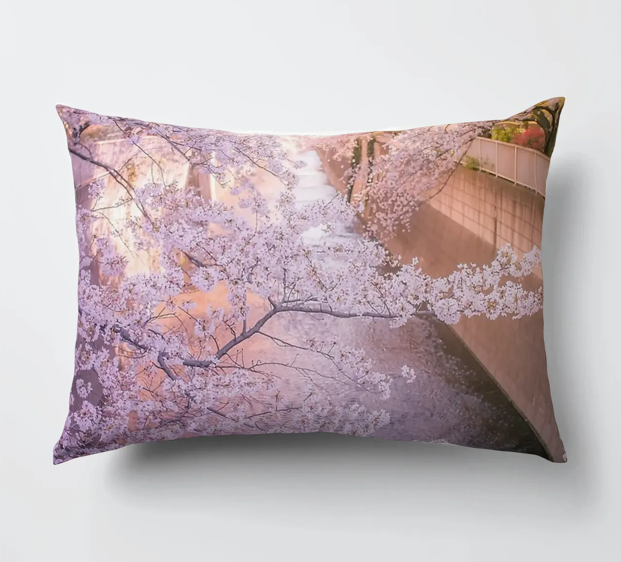 Sakura tree over Kanda Gawa river cuscino da Samuel Leonardo