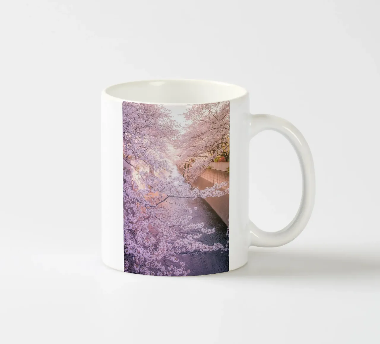 Sakura tree over Kanda Gawa river tazza in ceramica da Samuel Leonardo