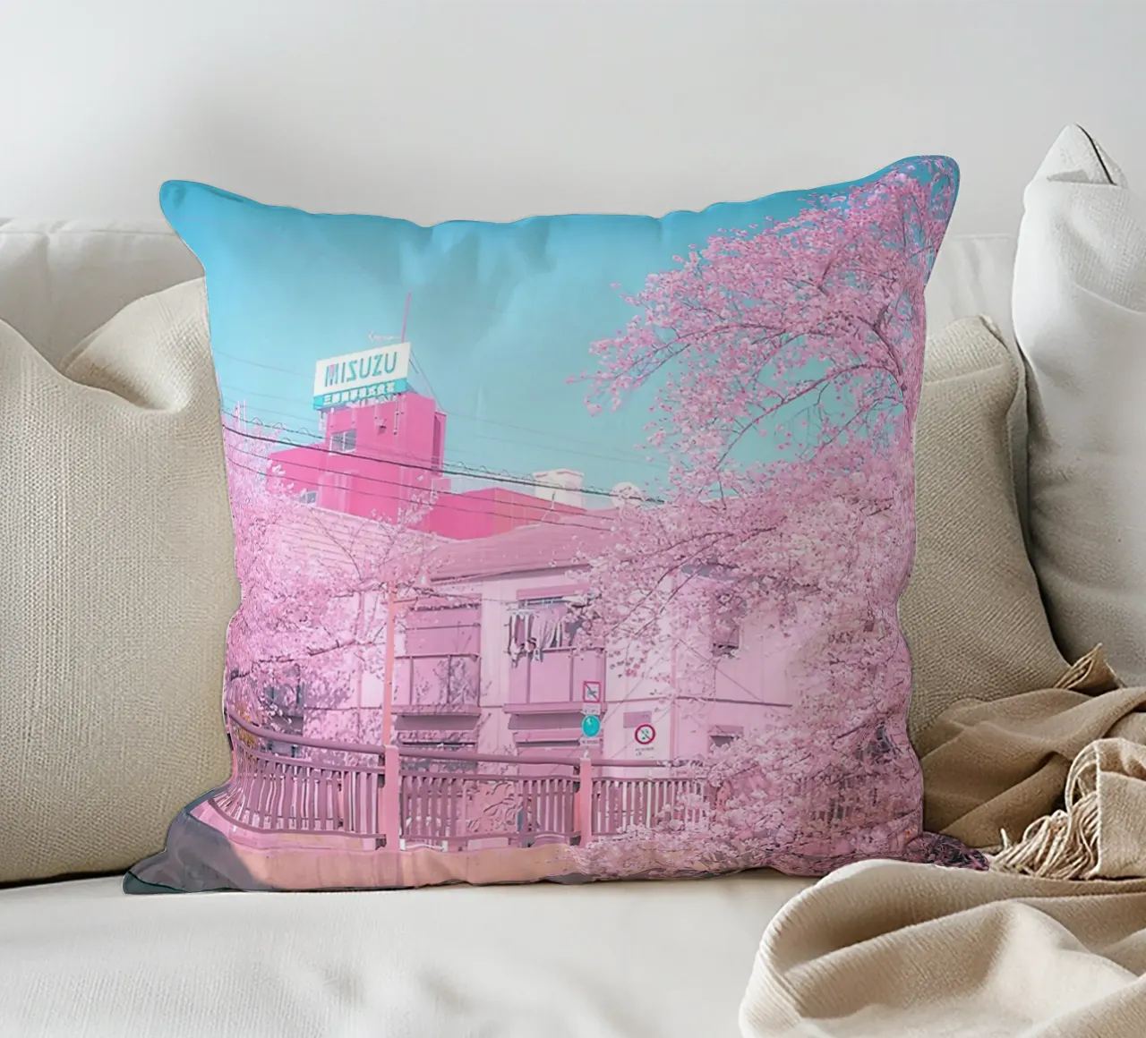 Spring in Tokyo cuscino da Samuel Leonardo