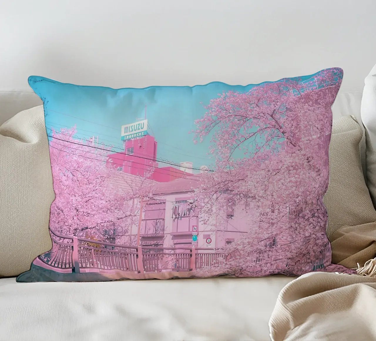 Spring in Tokyo cuscino da Samuel Leonardo