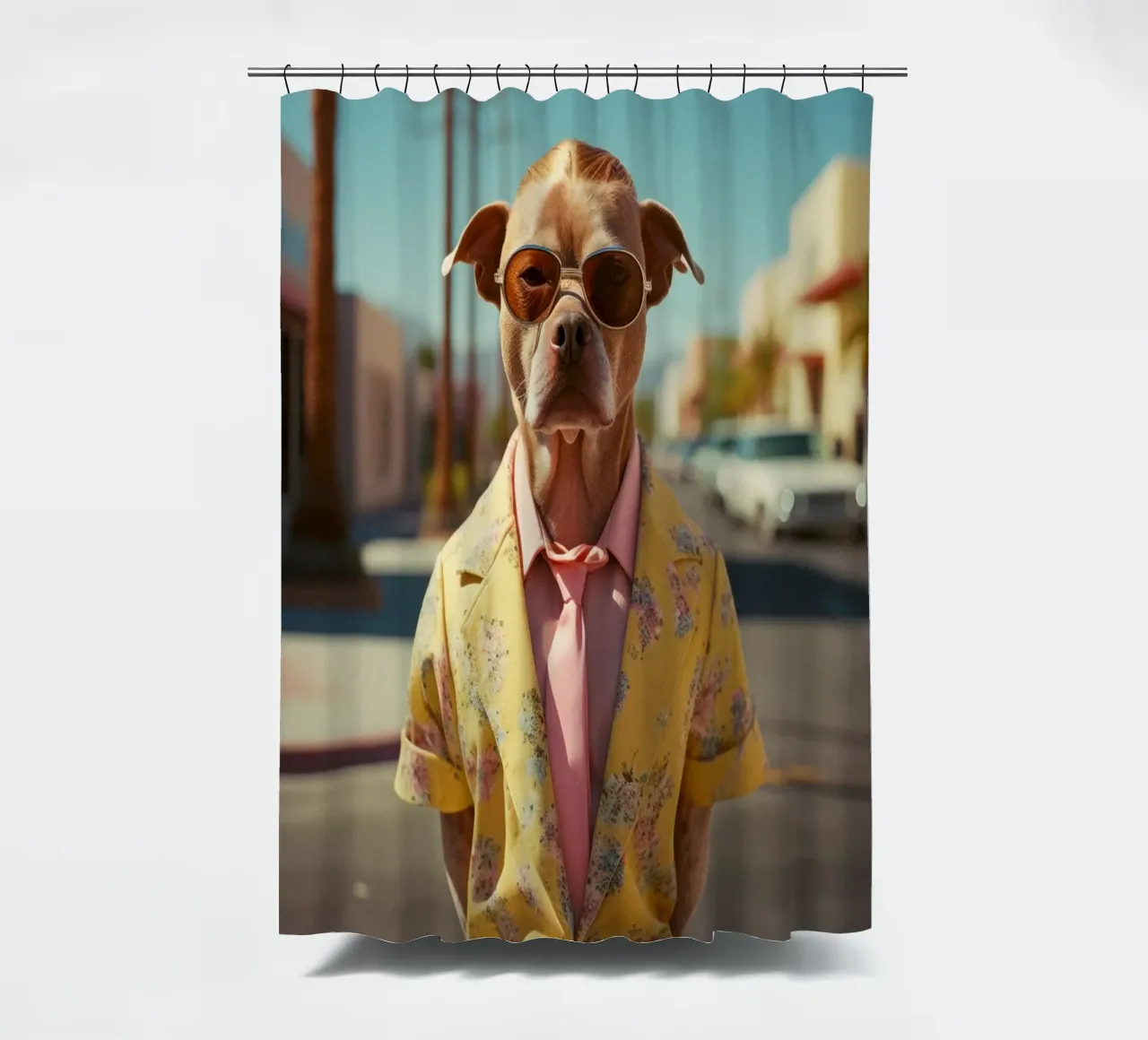 Asher shower curtain by Affiches Chien Originales – Dogland