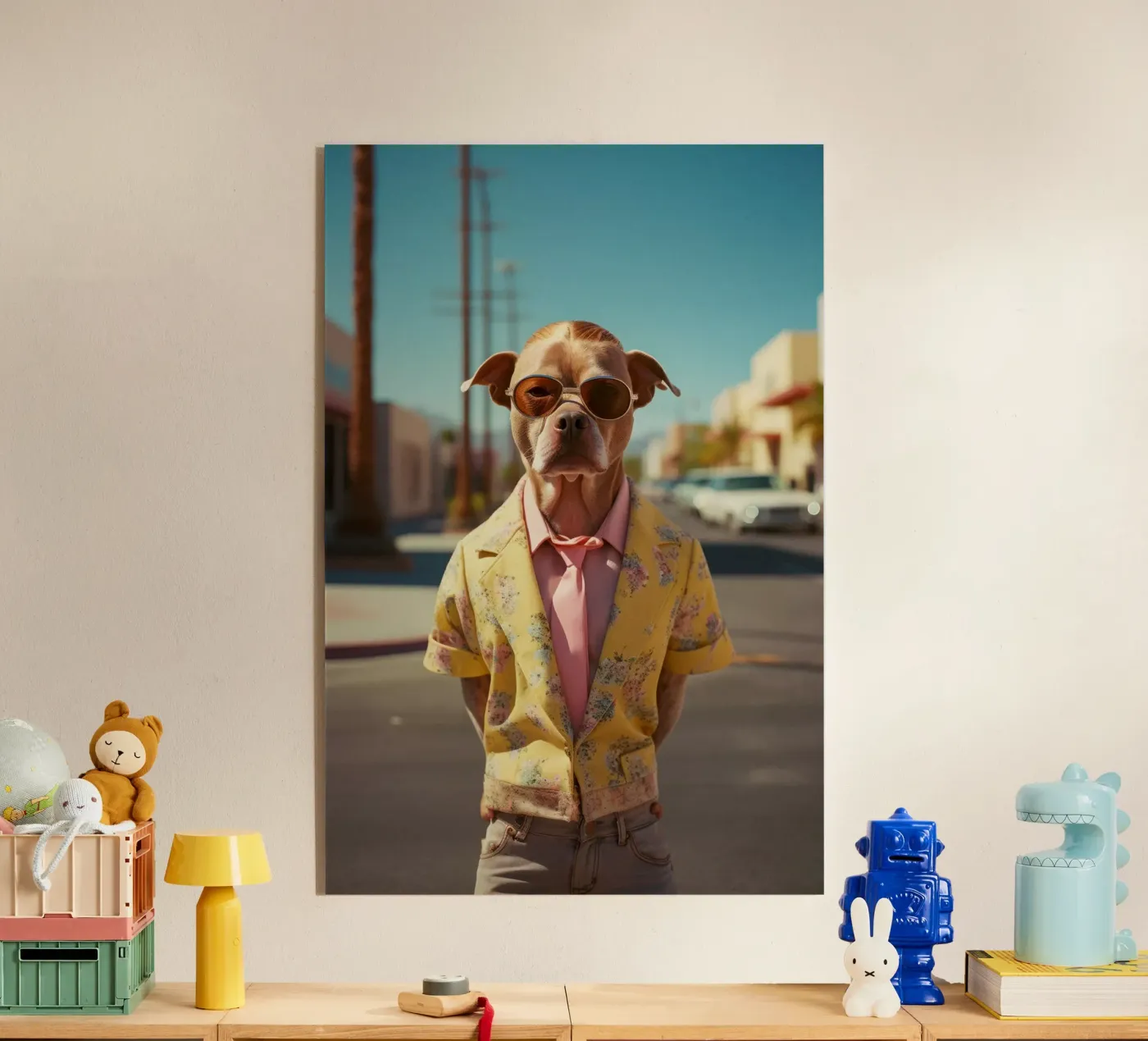 Asher acryl van Affiches Chien Originales – Dogland