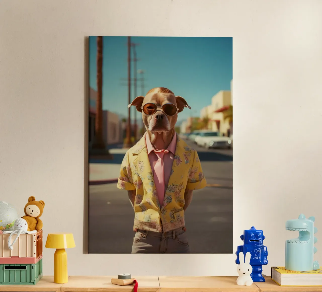 Asher tela con Cornice a cassetta da Affiches Chien Originales – Dogland